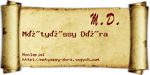Mátyássy Dóra névjegykártya